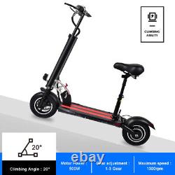 Electric Scooter for Adults with 500W Motor Folding E-Scooter with Seat 25MPH 10