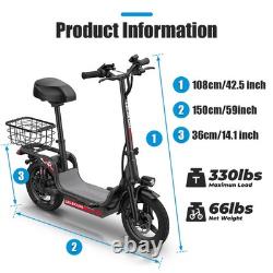 Electric Scooter for Adults with Seat Commuter Foldable Scooter 500W 48V 25Miles Electric Scooter for Adults with Seat Commuter Foldable Scooter 500W 48V 25Miles