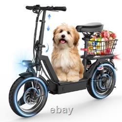 Electric Scooter with Seat 1500W 25MPH 45 Miles Range14 Tire with Basket US