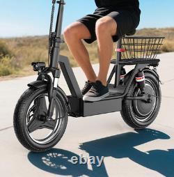 Electric Scooter with Seat 1500W 25MPH 45 Miles Range14 Tire with Basket US Electric Scooter with Seat 1500W 25MPH 45 Miles Range14 Tire with Basket US