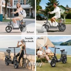 Electric Scooter with Seat 1500W 25MPH 45 Miles Range14 Tire with Basket US Electric Scooter with Seat 1500W 25MPH 45 Miles Range14 Tire with Basket US