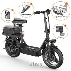Electric Scooter with Seat 1500W 30MPH 45 Miles Range14 Tire with Basket US