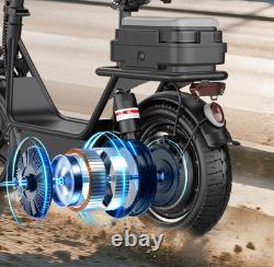 Electric Scooter with Seat 1500W 30MPH 45 Miles Range14 Tire with Basket US