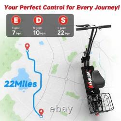 Electric Scooter with Seat 22Miles 22MPH 10 Foladable Commuting Scooter