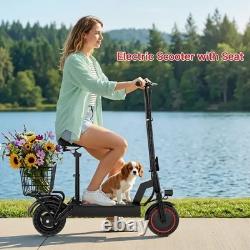 Electric Scooter with Seat 22Miles 22MPH 10 Foladable Commuting Scooter