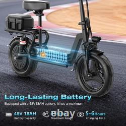 Electric Scooter with Seat 45Miles 25MPH 14 Adjustable Commuting Scooter US