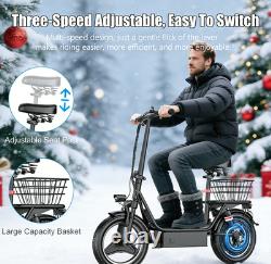 Electric Scooter with Seat 45Miles 30MPH 14 Adjustable Commuting Scooter Gifts