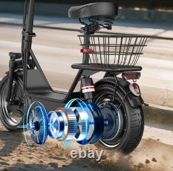 Electric Scooter with Seat 45Miles 30MPH 14 Adjustable Commuting Scooter US