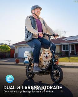 Electric Scooter with Seat, 550W Motor, 18.6Mph Top Speed, 20 Miles Range, Adults E