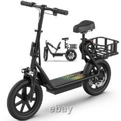 Electric Scooter with Seat, Foldable 750W PEAK 49Miles LONG RANGE Escooter 35km/H