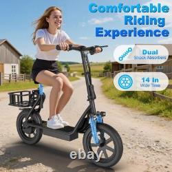 Electric Scooter with Seat, Foldable 750W PEAK 49Miles LONG RANGE Escooter 35km/H
