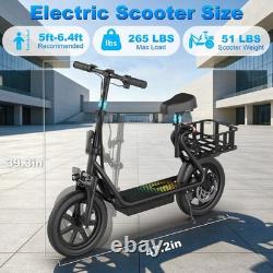 Electric Scooter with Seat, Foldable 750W PEAK 49Miles LONG RANGE Escooter 35km/H