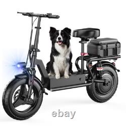 Electric Scooter with Seat Peak 1500W Motor Up to 22MPH 35 Miles 14 for Adults