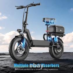 Electric Scooter with Seat Peak 1500W Motor Up to 22MPH 35 Miles 14 for Adults