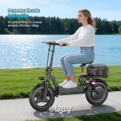 Electric Scooter with Seat Peak 1500W Motor Up to 22MPH 35 Miles 14 for Adults