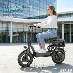 Electric Scooter with Seat Peak 1500W Motor Up to 25MPH 45 Miles 14 for Adults