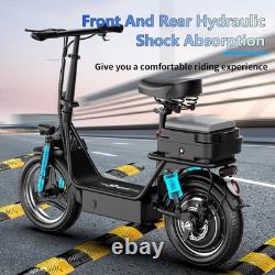 Electric Scooter with Seat Peak 1500W Motor Up to 30MPH 45 Miles Range 14