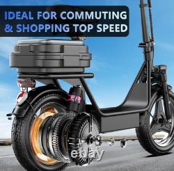 Electric Scooter with Seat Peak 1500W Motor Up to 30MPH 45 Miles Range 14