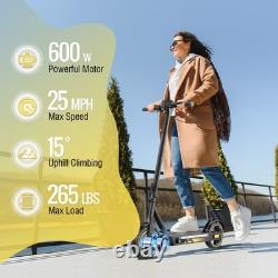 Electric Scooter with Side Light Adults 25mph 28miles Folding 600W E-Scooter APP