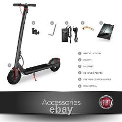 Fiat 3-Speed Portable Folding Electric Scooter 350W Motor (Black) with Helmet Bu