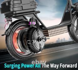 Foldable Adults Electric Scooter with Large Middle Basket 1500W 30MPH E-Scooter