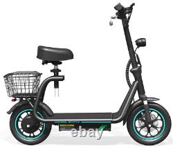 Foldable E Scooter Electric Scooter with Seat Adult Commuter Scooter 27mph 500W