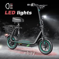 Foldable E Scooter Electric Scooter with Seat Adult Commuter Scooter 27mph 500W