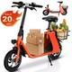 Foldable Electric Scooter for Adults with Seat & Carry Basket 680W 36V 25Miles