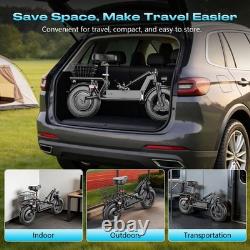 Foldable Electric Scooter with Seat & Basket, 32miles Max Range Full Suspension