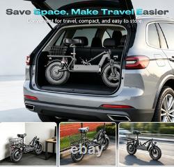 Foldable Electric Scooter with Seat & Basket, 32miles Max Range Full Suspension