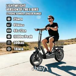 Foldable Electric Scooter with Seat for Adults, 1000W 45 Miles Commuter E-Scooter