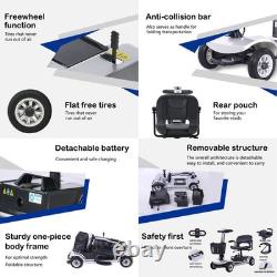 Foldable and portable 4-wheel electric scooter for adult outdoor use 250W motor