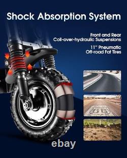 Folding Dual Motor 6000W Adult commute Electric Scooter 11 OFF-Road Tire USA