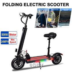 Folding Electric Scooter 24MPH 500W Urban Commuter Adult E-Scooter With Seat