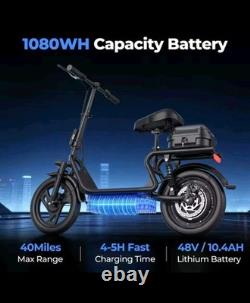 Folding Electric Scooter 500w Motor 48v 10.4Ah Battery 14 Inch Tire Commuter