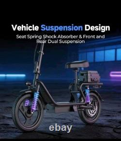 Folding Electric Scooter 500w Motor 48v 10.4Ah Battery 14 Inch Tire Commuter