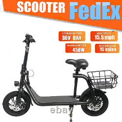 Folding Electric Scooter Adults 450W Motor 12 Off-Road Tires Long-Range Ebike