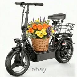 Folding Electric Scooter With Seat 1500W Motor Up to 25MPH 45 Miles 14 for Pets