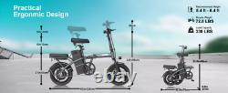 Folding Electric Scooter for Adults, 14 Tire 22Mph 400W (Peak 600W) Small