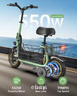 GYROOR 550W Electric Scooter with Seats Pet Friendly with Shock Absorption