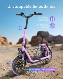 GYROOR C1Pro 550W Electric Scooter for Adults with Shock Absorption