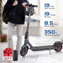 Greevego Electric Scooter for Adult, 8.5 Solid Tires, 350W, 19 MPH, 19 Miles