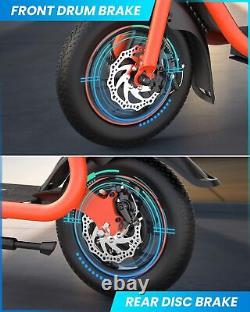 Gyroor Electric Scooter Seat Basket 450W 15.5Mph 20 Miles Range Folding, Orange