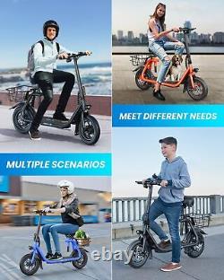 Gyroor Electric Scooter Seat Basket 450W 15.5Mph 20 Miles Range Folding, Orange