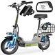 Heavy Duty Electric Scooter with Seat for Adults 500 lbs Capacity, 720W Motor