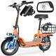 Heavy Duty Electric Scooter with Seat for Adults 500 lbs Capacity, 720W Motor