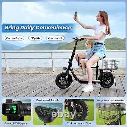 Heavy Duty Electric Scooter with Seat for Adults 500 lbs Capacity, 750W Motor