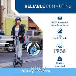 Hiboy Electric Scooter for Adults 10Tires 25 Miles 19 MPH 500W With Cable Lock