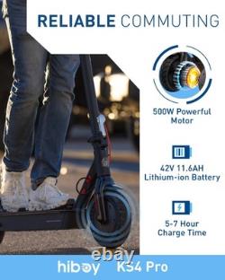 Hiboy KS4 Pro Electric Scooter Adults 500W 10 Tires 19MPH 25Mi Range Dual Brake
