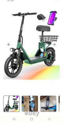 Hiboy Q2 500W Seated Electric Scooter Smart Display Suspension LED Basket